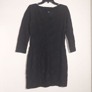 Armani Exchange Women's Long Sleeve Textured Stretch Dress Black Size M EUC